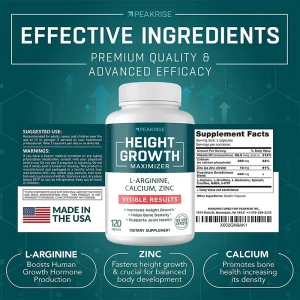 Promotes Bone Growth and Health, Natural Height Increase,